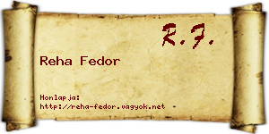 Reha Fedor névjegykártya